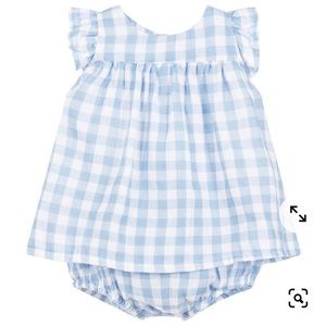 Gingham dress with matching bloomers